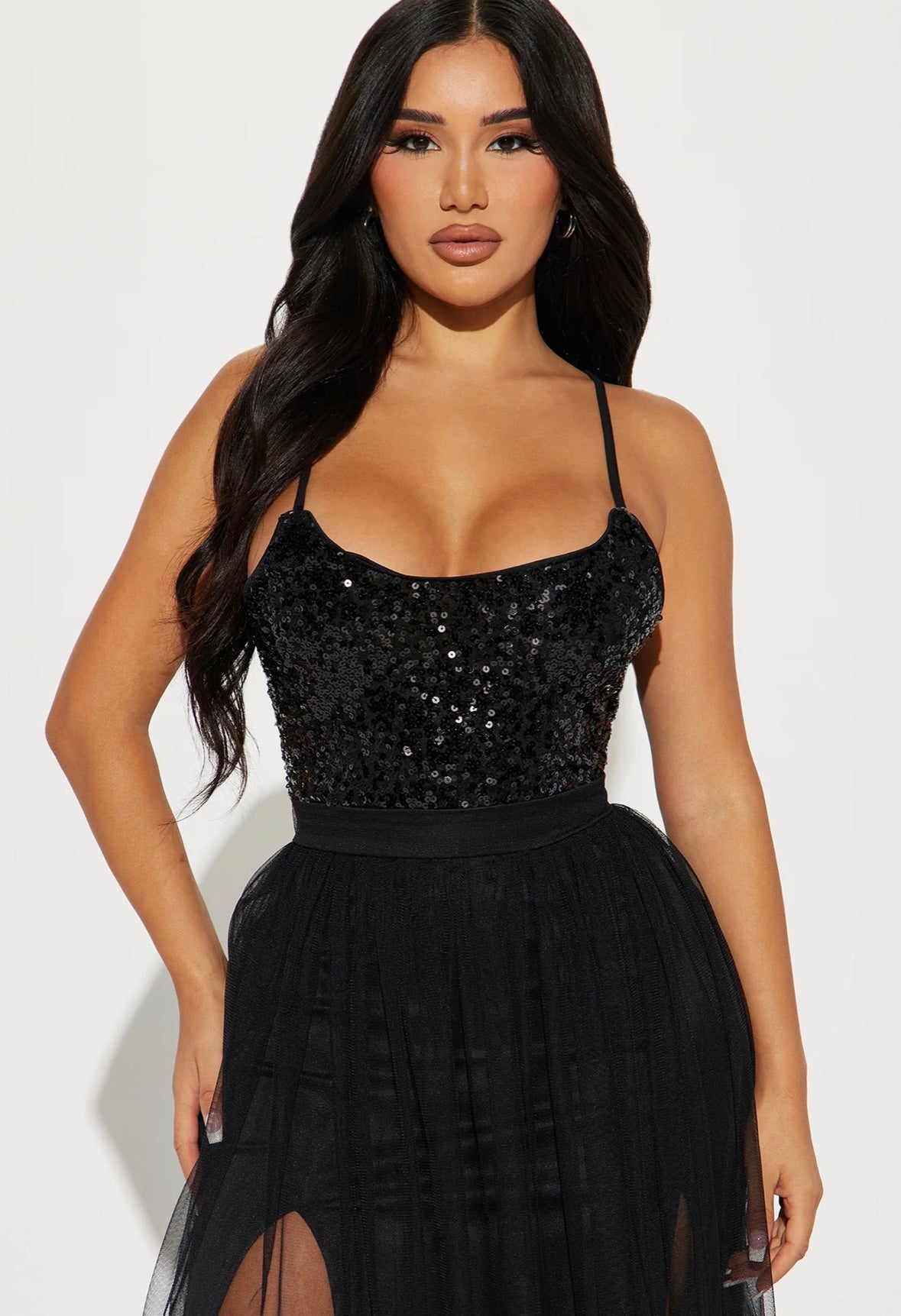 Starlight Tulle Maxi Dress - Black