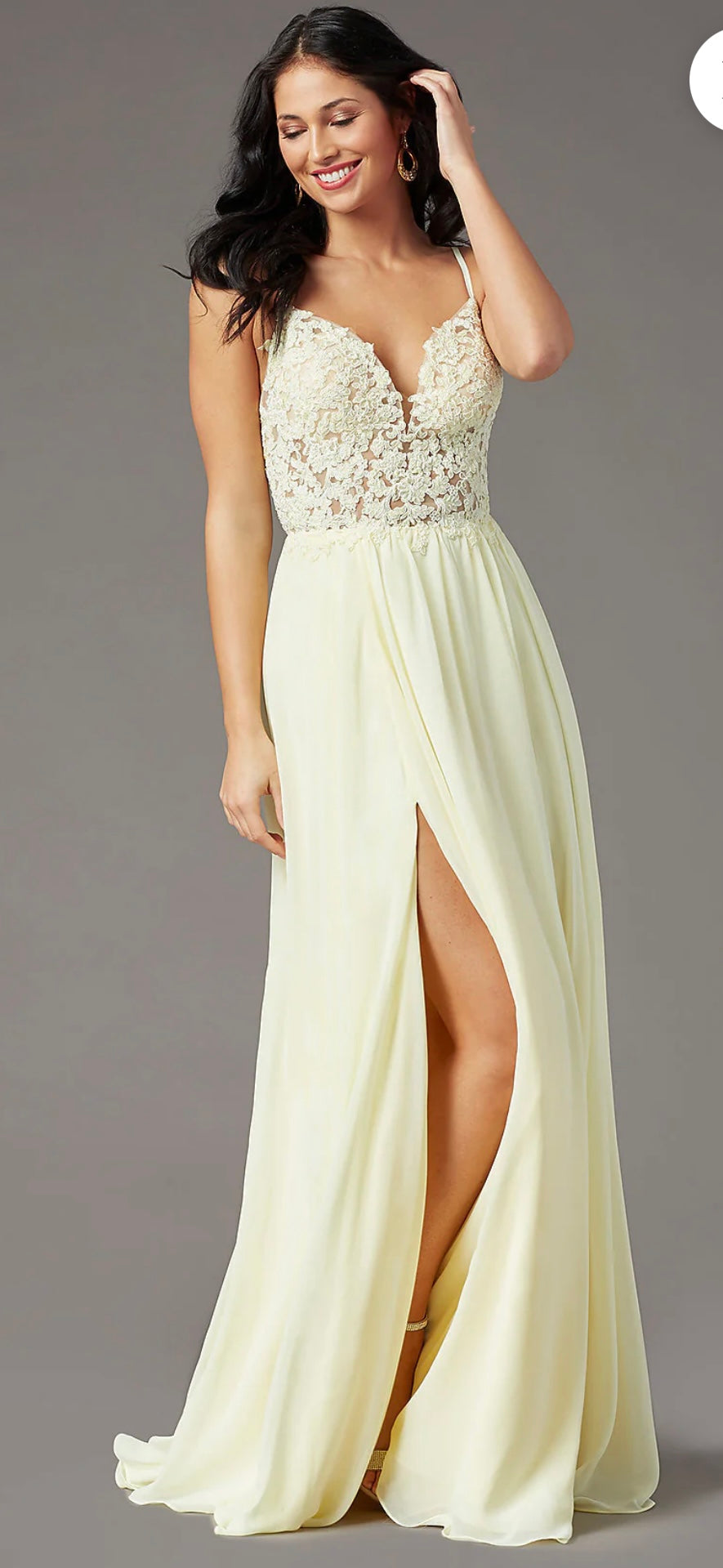 Banana split Long Prom Dress with Double-Slit Skirt