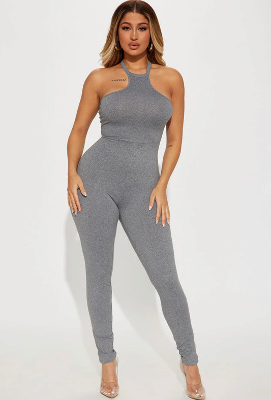 Keeping It Simple Jumpsuit - Grey