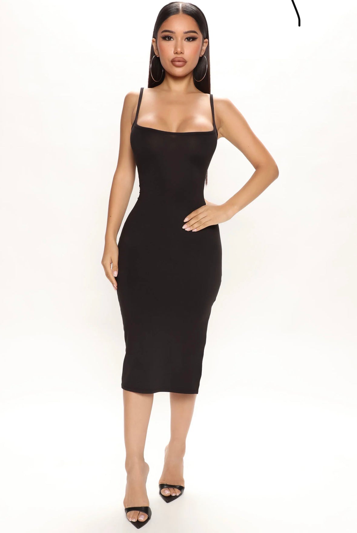 Janelle Midi Dress - Black