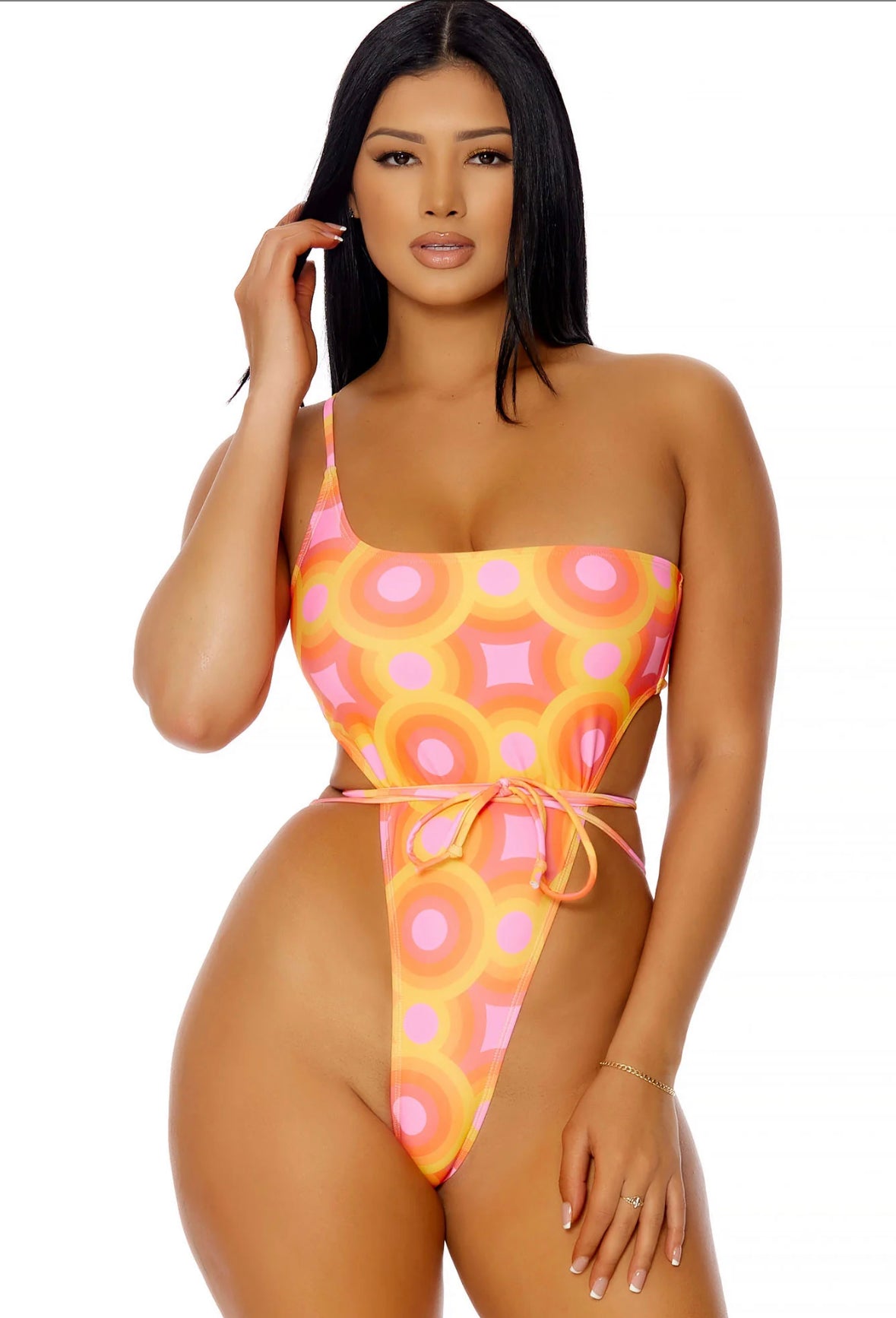 Adventure Calling 1 Piece Swimsuit - Orange/Pink